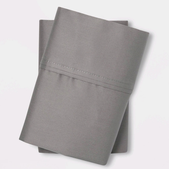 Threshold King 400 Thread Count Solid Performance Pillowcase Set  - Gray - Picture 1 of 5